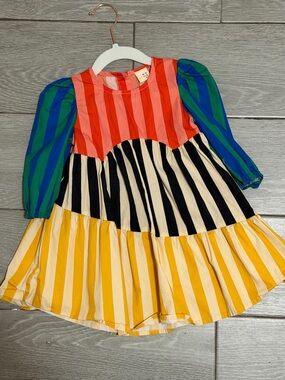 AllSmallCo Colorblock Striped Multicolor Dress